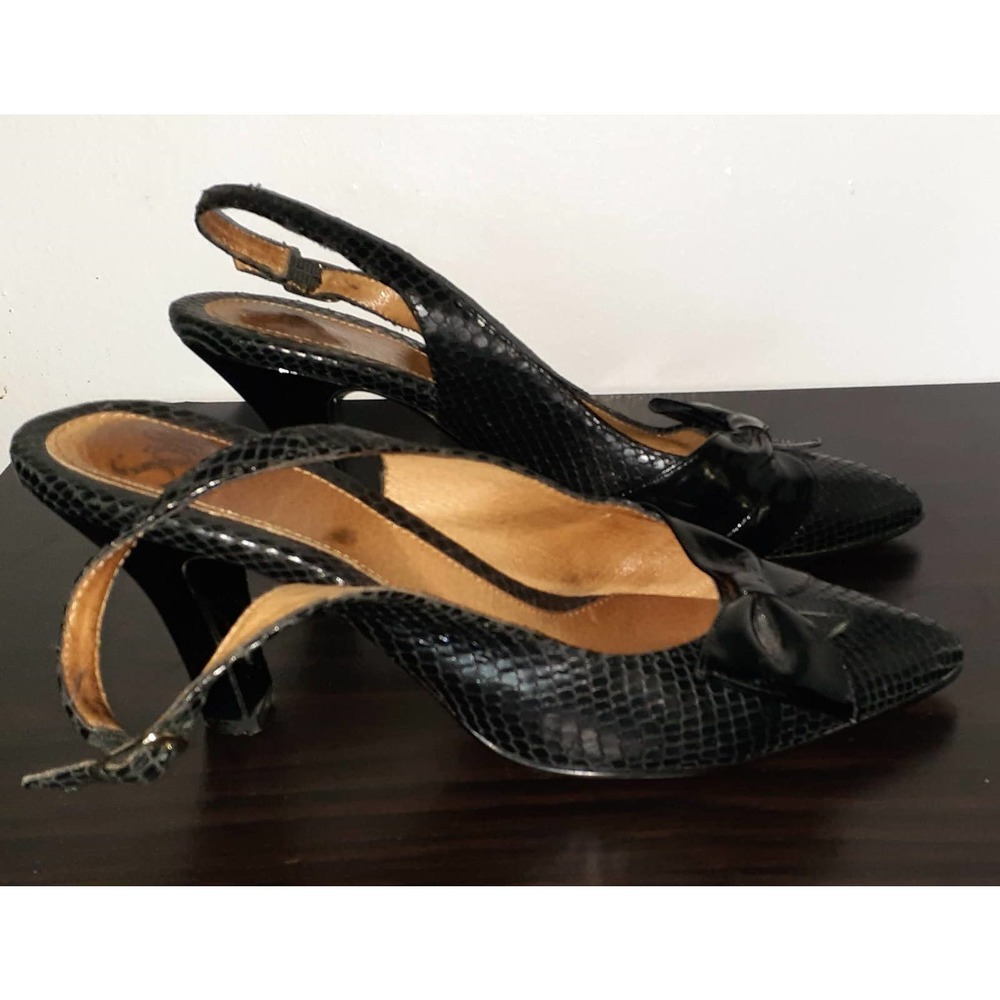 Sofft Black Leather Slingback 10N